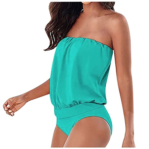 Bañadores Mujer Sexy Talla Grande Bañador Menstrual Reductores con Aros Traje De Baño Mujer Vientre Plano 2025 Brasileño Vikinis para Mujeres Natacion Verano Swimsuits Azul Cielo M