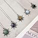 Ladywowu Opal Necklace, October Birthstone Necklace for Women, Cute Sun Necklace for Opal Jewelry