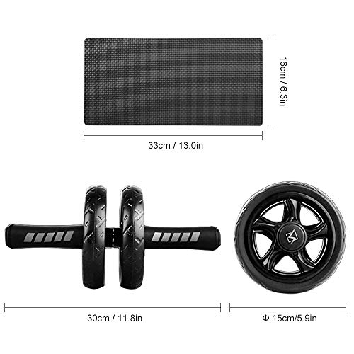 Roda de Fitness, Andoer Roda de rolo abdominal silenciosa com joelheira protetora Roda de fitness AB