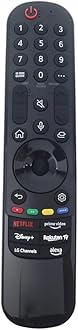 121AV Original MR23GA Magic Motion Sensor Voice TV Remote Control Compatible with LG MR21GA/MR22GA OLED Z2/1, G2/G1, C2/C1, B2/1, A2/1 Models, Black