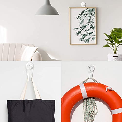 Image of Picture Hangers Ceiling Hooks Professional Photo Frame Hooks Kit with Nails for Hanging Plants Mugs Wind Chimes Utensils White 20PCS