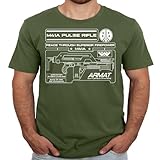 M41A Pulse Rifle Specification Data Plate Military Green Shirt-XL