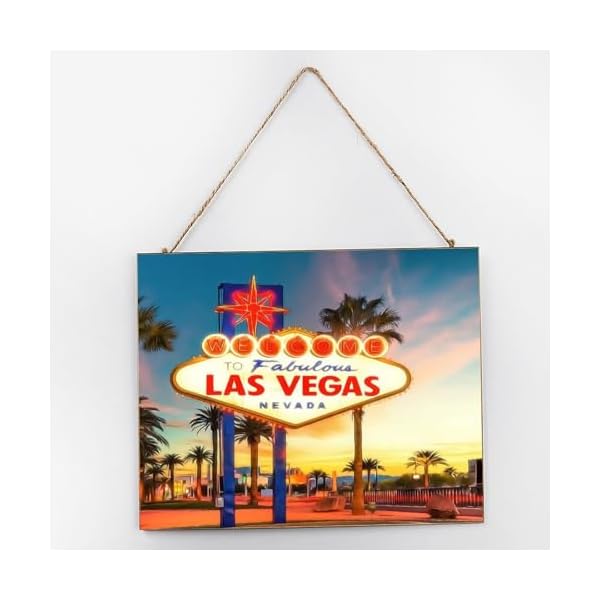   Personalized-Primitive-Decor-Wood-Sign-Skyline-Las-Vegas-City-Landscape-Decorative-Wall-Art-Wood-Plaque-Sign-10x12-Twilight-Skyline-Picture-Panorama-Wooden-Hanging-Signs-Home-Decor-for-Kitchen-House