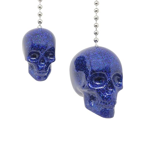 Image of Glitter Skull Fan Pulls (Blue)
