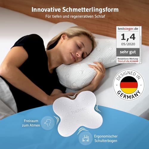 Vzglavnik ACAMAR za miren spanec, regeneracijski partner ekipe DSV Olympia Team 2024, vzglavnik metulj s termo prevleko za bočne spalnice, ergonomski vzglavnik iz spominske pene