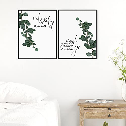 Affiche plante moderne sur toile d'art durable lot de 2 en 50x70cm