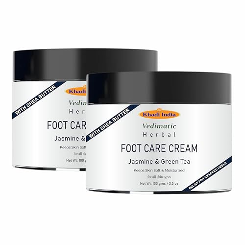 Image of Khadi Herbal Foot Care Cream Repairs Cracked Heel | Crack Heel Repair Cream For Women & Men, Moisturizes Dry Feet, Combats Feet Odour & Infections (Pack Of 2-200gm)