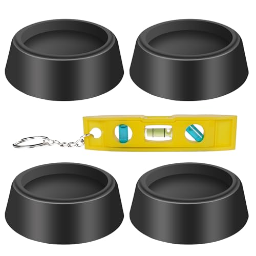 4PCS Washing Machine Foot Pads for Anti-Vibration and Anti-Walk Pads with Level, Washer and Dryer Anti Slip Pad Mat for Vibration Reduction & Shock Absorber Rubber Noise Cancelling Isolation Feet