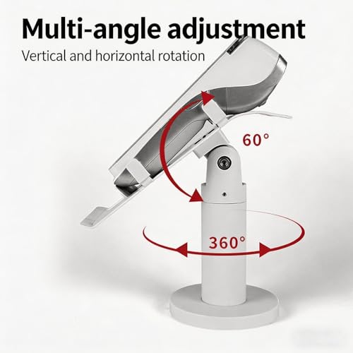 Credit Card Machine Stand – Aluminum Alloy 21x10x9.5cm | 360 Rotating POS Machine Display Stand | Universal Cash Register Counter Staand For Secure Payment Terminal Checkout And Daily Retail Store Use - Thumbnail 3