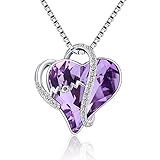 ZDaoBen Collar 'I Love You Mom' - Collar de corazón de cristal austriaco para madre, chapado en oro blanco de 18 quilates y collar de plata de ley 925, cristal, cristal