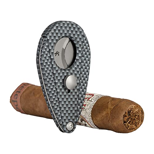 Xikar Xi2 Cigar Cutter, Cuts 54 Ring Gauge Cigar In Half, Sharpest 440 Stainless Steel Blades, Carbon Fiber Look #TOP2