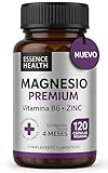 Magnesio Premium Complex 5 en 1 | Complejo de Magnesio con Bisglicinato de Alta Absorción + Zinc y Vitamina B6 | 120 Cápsulas Veganas | Apoyo Muscular | Estrés y Energía | 4 Meses