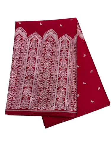 Image of Banarasi Mashru Silk Saree Red Shade