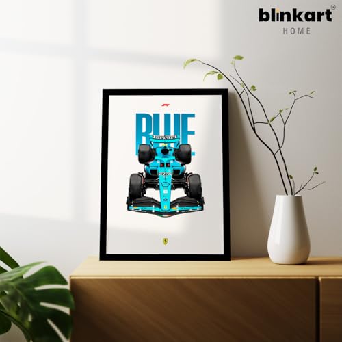 Image of BLINKART Scuderia Ferrari SF-23 CarFramed Posters Gift Items Boys Room Wall Decoration Bedroom Office Studio Synthetic Wood Frame & Acrylic Glass Ready to Hang - 12x8 Inch, (A4 Size) - CAR-256