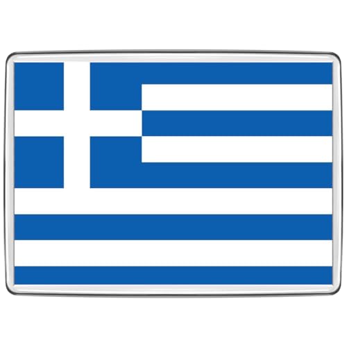 Pixly® Imán para nevera con la bandera de Grecia, tamaño grande, recuerdo griego, recuerdo del país, novedoso imán para nevera, regalo