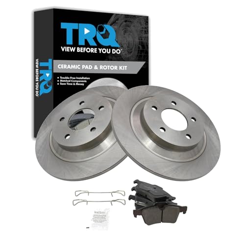 Image of TRQ Rear Brake Pad and Rotor Set Ceramic Compatible with 2006-2006 Mazda 5