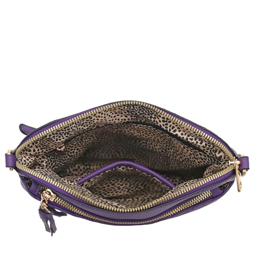 Image of FashionPuzzle Chevron Quilted Medium Crossbody Bag with Tassel Accent