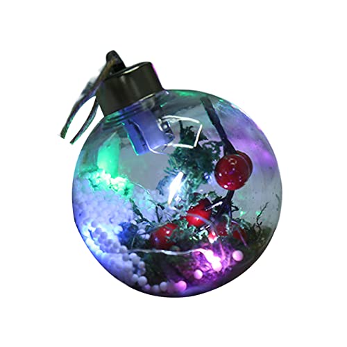 C-LARSS Diseño de la escena de la pelota transparente de Navidad LED Luminoso Decoración de fiestas de Navidad colgando suministros de festival de colgante de pelota redonda 3 Cover