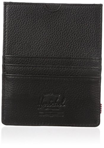Herschel Eugene Leather Passport Case, Black Pebbled Leather, One Size