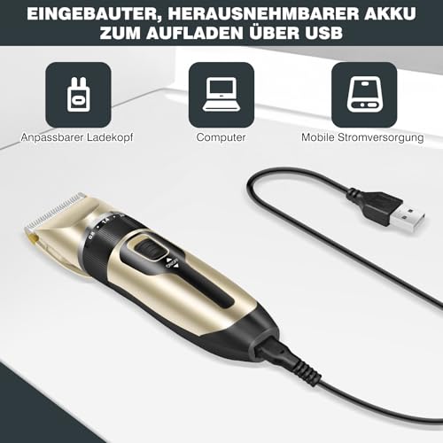Professioneller Haarschneider, All-in-1 Körperhaartrimmer, kabelloser Präzisionstrimmer, 90 min, ultraschallscharfe Klinge, für Männer, Kinder oder Haustiere