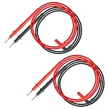Suiwotin 2pcs Multimeter Test Leads, Electrical Meter Test Leads Probe, Right Angle Banana Plug, CAT III 1000V 10A Digital Multimeters Cables (Black, Red)