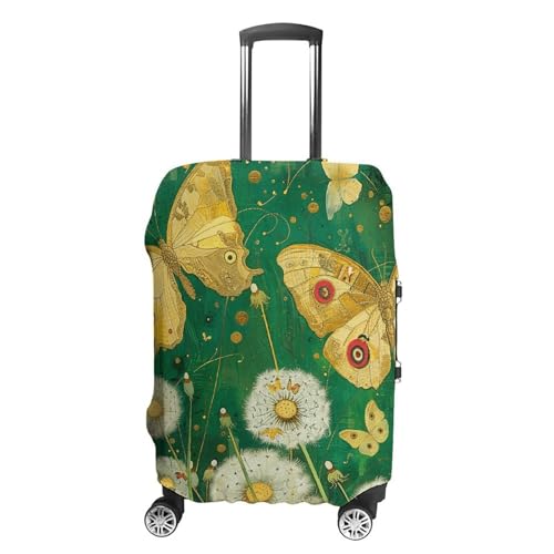 Yellow Butterfly Pattern Travel Luggage Cover Anti-scratch Suitcase Cover Elastic Suitcase Protective Cover Fits 19-32 Inch Luggage S