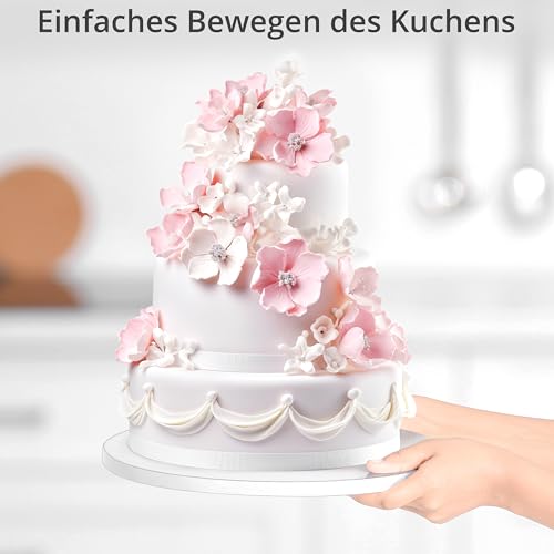 Winter Shore Weiße Cakeboard 30 cm Rund (12er-Pack) - Kuchenplatte Rund, 12 mm Dick, zum Dekorieren Schwerer Mehrschichtiger Torten - Mehrschichtige Wellpappe, Glatte & Fettdichte Glänzende Oberfläche