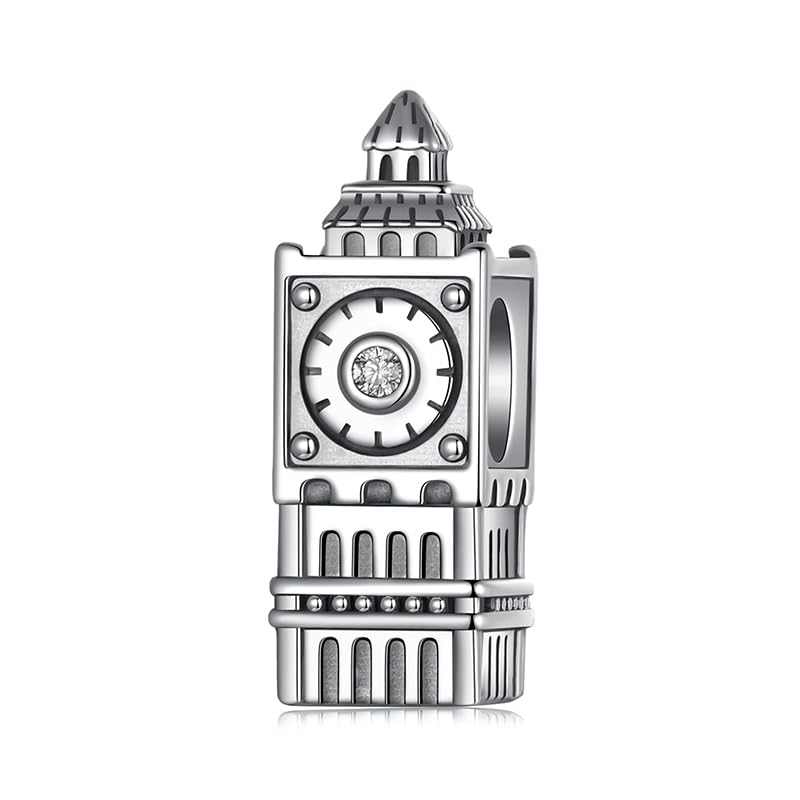 Charm Big Ben Inglese Londra monumento Inghilterra orologio ciondolo pendente in argento 925 - Les Folies per Pandora