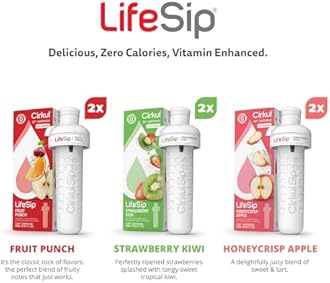 Cirkul Lifesip Flavor Cartridge Variety Pack with B Vitamins, Pack of 6 (2 Fruit Punch, 2 Strawberry Kiwi, 2 Honeycrisp Apple)