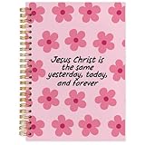 FDHSPAAM Pink Floral Christian Spiral Journal Notebook 5.5x8.3in, Jesus Journal for Women, Prayer Journals for Woman, Religious Notebooks for Note Taking, Hardcover Notebook