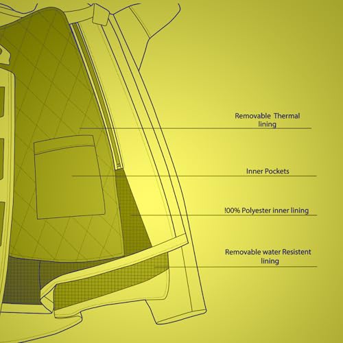 MAXIMO-MOTO Bela Crossroad Men’s Adventure Motorcycle Jacket Waterproof Tri-Layer Design with Detachable Waist Bag 7 Waterproof Pockets and CE Level A Protection