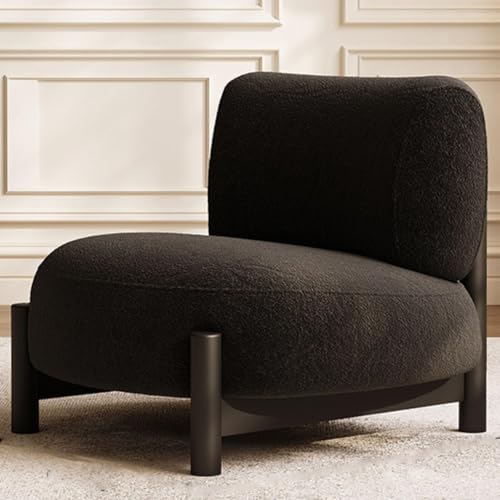 NMVAWIPT Sillón Moderno Y Acogedor con Tela De Bouclé Afelpada, Estilo Mediados Siglo, Ideal For Sala Estar, Rincón Lectura Oficina En Casa(Black)