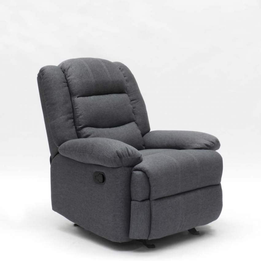 Produce Shop Sillón Mecedora Reclinable con Reposapiés de Tejido Sofia - Gris