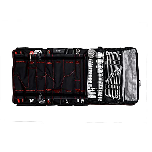 Image of Boxo USA Combo Tool Roll 82-Piece Metric and SAE Tool Roll and Dry Bag - Compact Organizer for Tools