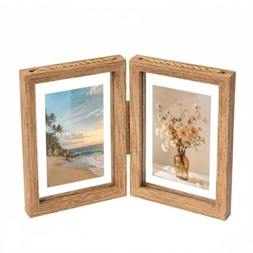1PCS Double 6x4 in Family Photo Frame Wood Colour 10.2cm×15.2cm