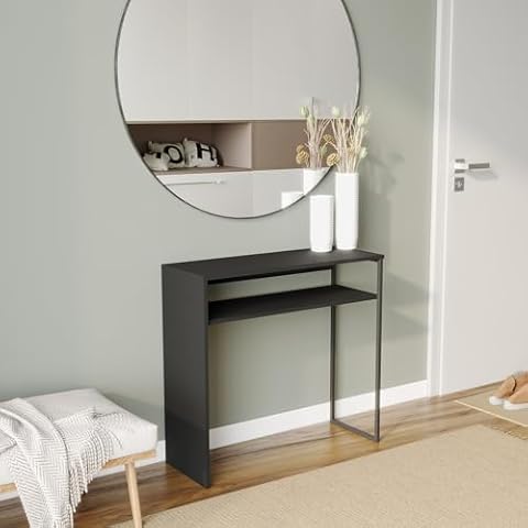 URBNLIVING 80cm Wooden & Steel Console Table Cover