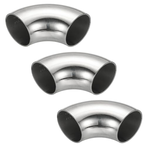 PATIKIL 3pcs 90° Steel Exhaust Mandrel Bend 1-3/8" OD