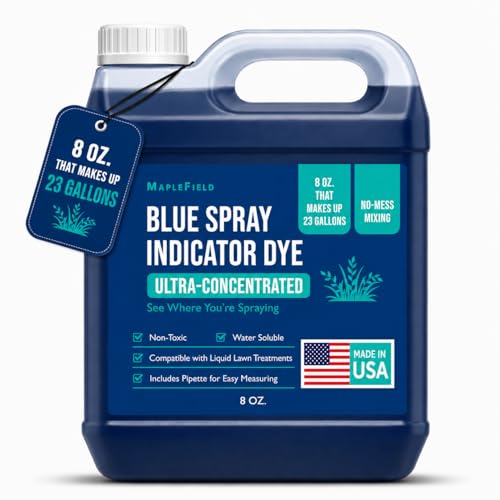 Maplefield Blue Spray Indicator Dye - 8 oz Bottle with Pipette - Lawn Dye for Sprayers & Spray Pattern Indicator