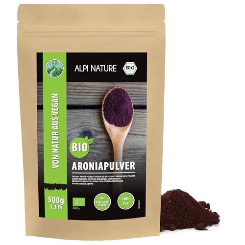 Aroniasaft - Wirkung und Herstellung Alpi Nature Aronia Pulver BIO 500g, Aroniabeeren bio gemahlen, Aroniabeeren Pulver, glutenfrei