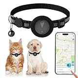 Cat GPS tracker Supports Both iOS and Android Systems Cat Collar Has 7 Days of Track Playback Dog Tracker with No Monthly Fees Real-time Tracking Cat GPS Tracker IP67 Waterproof Pet Tracker-Black