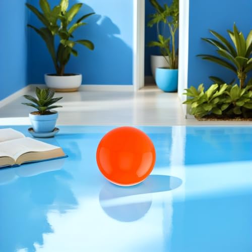 Sphère orange en acier poli miroir 150 mm décoration luxe - 7