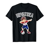 Für Jungen kroatischer Fußballfan. Dabbing Football Boy mit Kroatien Flagge, perfekt für Kinder, die das Hrvatska und Kroatien Team lieben.