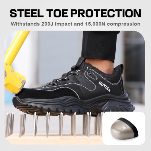 Image of Steel Toe Shoes for Men, Lightweight Safety Work Shoes