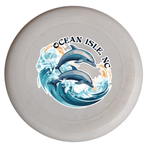 Ocean Isle North Carolina Dolphin Waves Design Souvenir Flying Disc Single