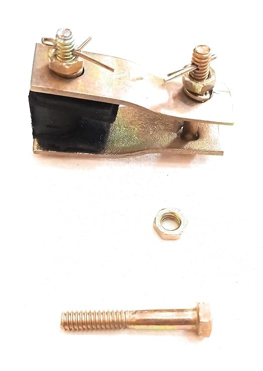Image of Heavy Duty Steel & Rubber to Ceiling Hook clamp or shackle with 6mm Bolt, 1.8mm Hanger arm & 3 Nut with Earthing screw Locking Pins To Ceiling Hook Attachment Clamp