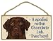 (SJT61925) A spoiled rotten Chocolate Lab lives here wood sign plaque 5" x 10"