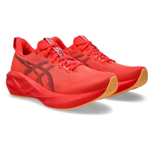 ASICS NOVABLAST 5 Tênis de corrida masculino, Vermelho flash/roxo Edo, 40