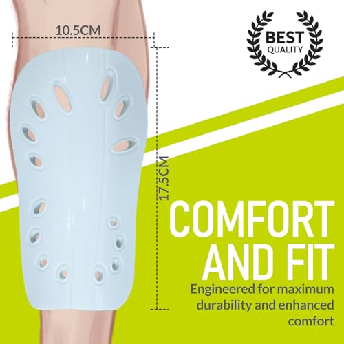 Image of GISCO Premium Soccer Shin Guards for Youth & Adults | Lightweight Football Shin Pads | Protective Soccer Gear for Training & Matches (White, Large)