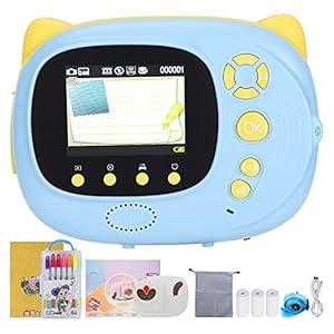Instant Camera Oplaadbare Kinderen Print Camera Instant Mini Kids WiFi Timer Draagbare High Definition Selfie P40 (Blauw…
