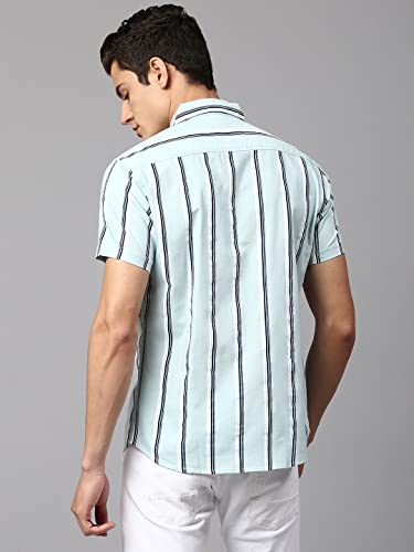 Image of Dennis Lingo Men's Pink Slim Fit Cotton Casual Shirt